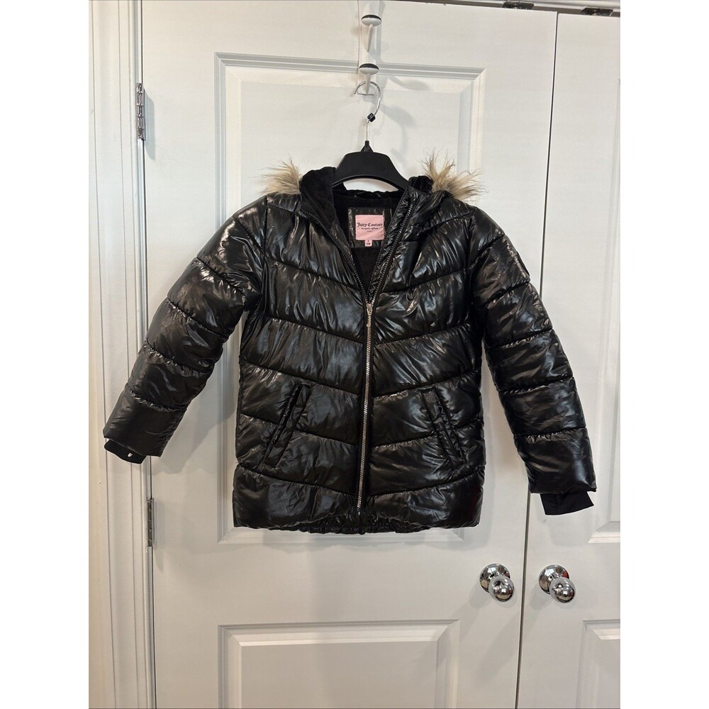 juicy couture Girls Black Jacket Sz S 7/8